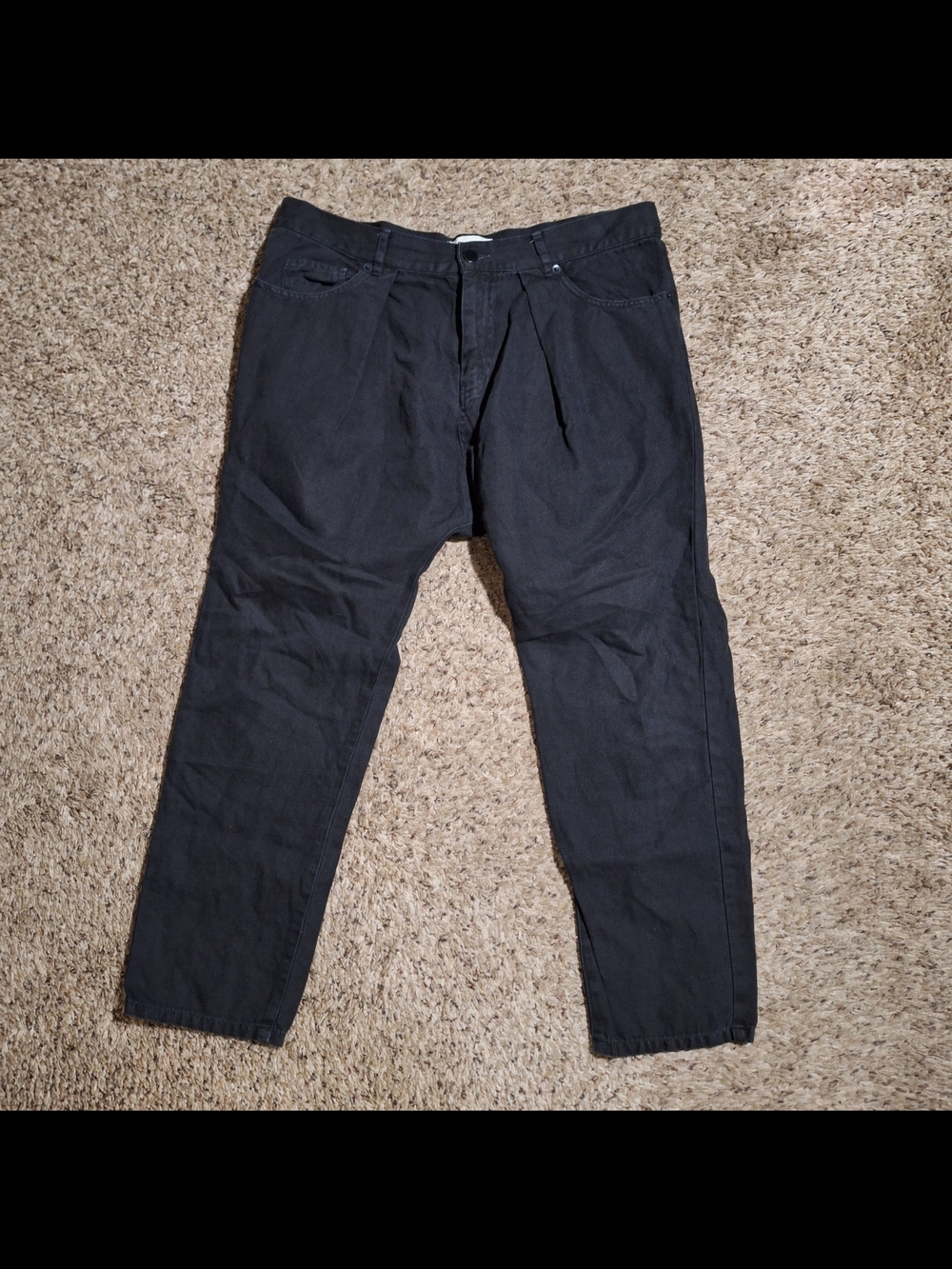 Nili Lotan Black Wide Leg Cotton Linen Blend Trouser Pants - Size 6